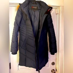 Pajar Navy Puffer Jacket with Fur Trim